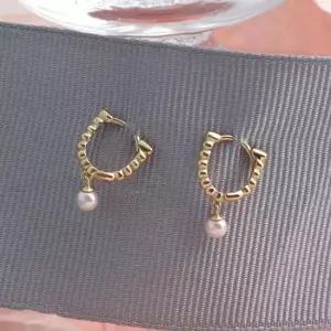 골드귀걸이 진주 드롭 원터치 링 금 귀걸이 14K