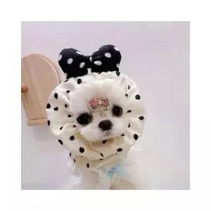 루미나D 강아지 반려동물 긴털 머리밴드 헤어 모자