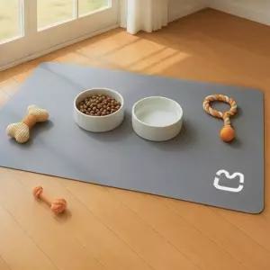 강아지식기매트 규조토 반려동물 급식 챠콜 부엉이 디자인 흡수 패드