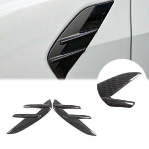 2020+ BMW 호환 호환 M3 M4 G80 G82 G83 드라이 카본 파이버 프론트 범퍼 사이드 펜더 에어 벤트 커버 데코