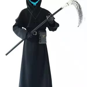 마술사 마스터 가운 후드 할로윈 파티 의상 사신 망토