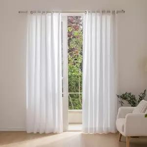 비침없는 고밀도 쉬폰커튼 화이트 135x233cm 아일렛 핀형 긴창커텐