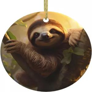 나무 그림 크리스마스 세라믹 원형 펜던트를 오르는 나무늘보 트리에 쉽게 걸 수 있는 내구성 금선 로프가