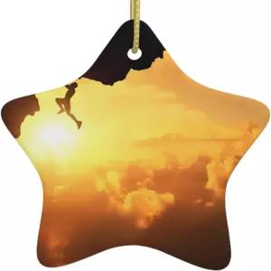 암벽 등반 스포츠 세라믹 크리스마스 트리 걸이 장식 실내외 장식에 완벽한 별 모양 펜던트