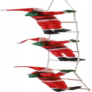 IWOMA 산타 클라이밍 사다리 장식 로프 크리스마스 트리 커튼 펜던트 대형