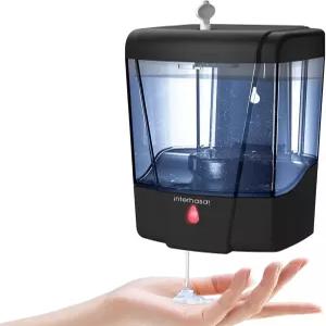 인터하사! 비누 디스펜서 터치리스 손 소독제 벽걸이 자동 주방 상업용 가정 사무실 600ml/20온스 블랙