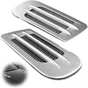 1팩 2개 자동차 엔진 후드 공기 배출구 커버 트림 모든 자동차용 유니버설 사이드 메쉬 통풍구 스티커