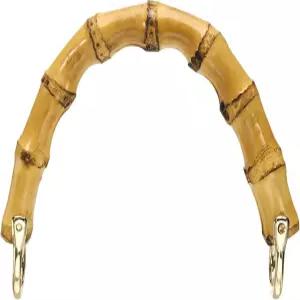 uxcell 대나무 지갑 손잡이 5.3인치 U자형 핸드백 손잡이D 링 포함 크로셰 비치 빨대 가방 제작을 위한