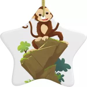 크리스마스 세라믹 별 모양 장식품 YYHAOFA 쇼핑몰 창문과 사무실을 위한 산 그림 트리 액세서리를