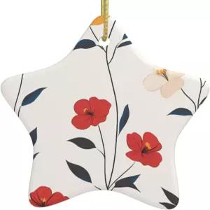 크리스마스 세라믹 별 모양 장식품 YYHAOFA 클라이밍 부케 그림 쇼핑몰 창문과 사무실용 트리 액세서리