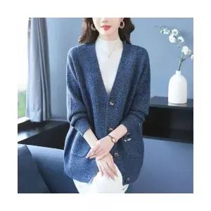 마킷3 니트 여성 롱 가을 빅사이즈 러블리 상의 카디건 슬림핏 JEN3