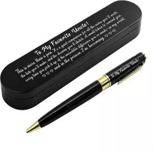 조카 조카의 ABNTY 삼촌 선물 감성적인 생일 크리스마스 금속 케이스가 있는 맞춤 각인 볼펜 아버지의 날