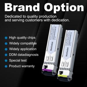 시스코 스위치용 BIDI SFP 모듈 80km 기가비트 광섬유 LC 단일 모드 심플렉스 트랜시버 1.25Gb 1490nm 1550