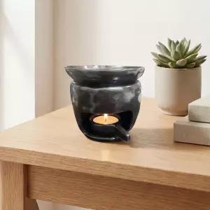 자판디 블랙 세라믹 티라이트 왁스 멜트 워머 에센셜 오일 아로마 디퓨저 캔들 홀더 홈데코 힐링 소품