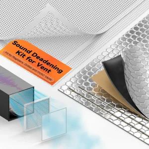 GCOODS 소음 차단 매트 및 통풍구 메쉬 커버 공기 덕트용 방음 키트 4개 2개 17인치×17인치 흰색