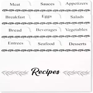 레시피 박스 분할기를 위한 24개의 카드 분할기 4x6 탭라벨 탭 14개와 빈 10개 포함