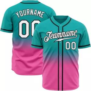 커스텀 페이드 야구 유니폼 맞춤 버튼 다운 소프트볼 셔츠 스포츠 인쇄 이름 번호 로고 남성 여성 청소년