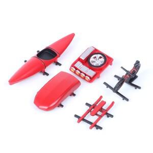 CM 5 개/대 자동차 지붕 액세서리 1/64 모델 장난감 미니어처 플라스틱 수하물 상자 랙 카약 썰매 자전거