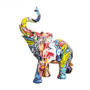 홈장식 북유럽 그림 낙서 코끼리 조각 입상 예술 동상  수지 공예