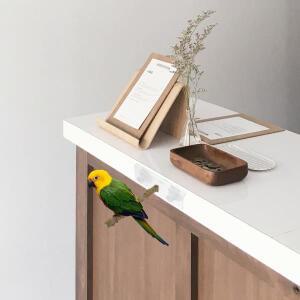 휴대용 호환 새 놀이대 흡착식 거치대 소형 새 앵무새 잉꼬 카나리아용 발톱 갈이 막대 등반대