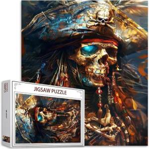 성인 가족을 위한 해적 1000피스 직소 퍼즐 해골 그림 도전 가족 활동 게임 DIY 핸드워크 홈 데코 선물