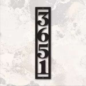 루이스 디자인 수직 주소 맞춤 금속 표지판 파우더 코팅 페인트 마감 미국산3.5인치 너비 검은색