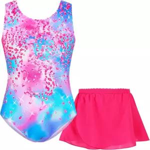 탈부착 가능한 스커트 2in1 댄스 발레 공연 의상을 입은 소녀들을 위한 알리콘프 체조 레오타드 212세