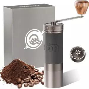 LAOION L6 수동 커피 그라인더 (직선 손잡이) 에스프레소 모카포트 드립 프렌치 프레스용 외부 조절 링 정