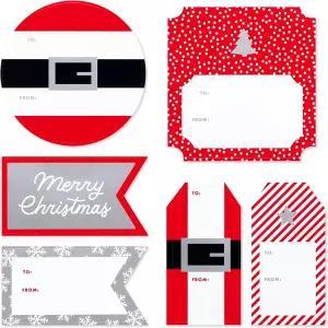 아메리칸 인사 크리스마스 선물 태그 스티커 산타 의상 트리 및 눈송이 306개