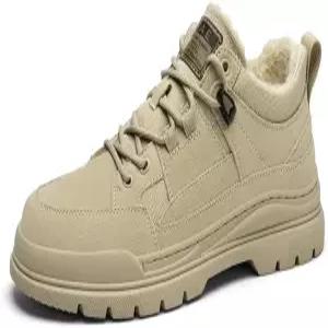 남성용 MEIXI MOBILE 스노우 부츠 방수 퍼리 안감 따뜻한 겨울 레이스업 추운 날씨 미끄럼 방지 발목