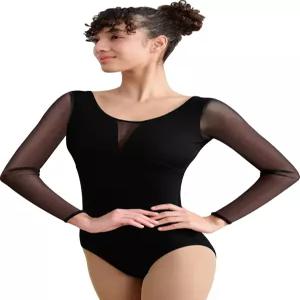 헤네벨 여성 터틀넥 발레 댄스 레오타드 블랙 탱크 체조 댄스웨어 가슴 패딩 레이스 할로우 백