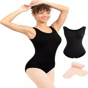 헤네벨 여성 탱크 댄스 레오타드 팀 성인 발레리나와 체조를 위한 타이츠를 갖춘 베이직 발레