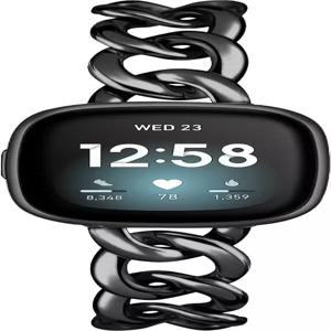 멋진 여성 체인 메탈 스마트워치 밴드 드레스 여성용 핏비트 센스/핏비트 버사 3밴드 센스 2/버사 4용