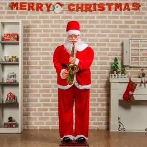 180cm 대형 산타클로스 색소폰 크리스마스 장식품 인테리어 소품