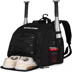 골로니 40L 야구 가방 신발장이 있는 소프트볼 배트 펜스 후크 야구용 백팩 티볼 장비 및