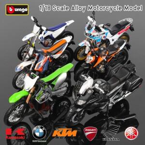 Bbugo 1:18 KTM 990 GSX-R1000 YAMAHA Ducati 450F 원래 공인 시뮬레이션 합금 오토바이 모델 장난감 자동