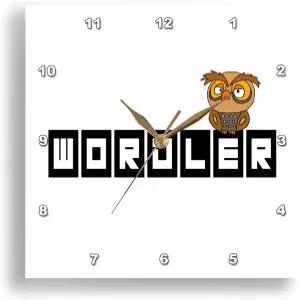 3D 로즈 월 시계 무음 10인치 올빼미 워들러와 함께하는 귀여운 재미있는 워들 온라인 워드 게임 텍스트