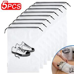 5/1PCS Drawstring Dag 수납함 토트 비닐 봉투 저장소 재사용 가능 투명 방수 신발  야외 여행