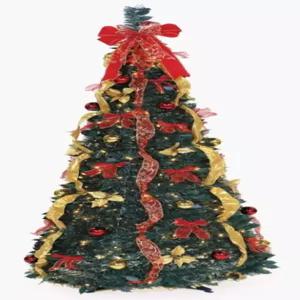 HG 에센셜 크리스마스 트리 6피트 팝업 홀리 빨간색과 금색 장식 멀티컬러 Q45660AELLA