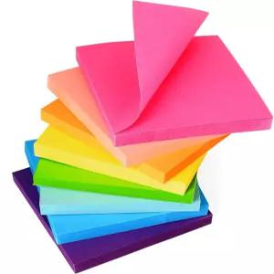 지오물릭 스티키 노트 3x3 인치 800 장 밝은 색상의 셀프 스틱 패드 노트북 오피스 학교 용품 교실 책상