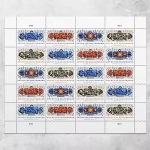 스케이트보드의 미국 우편 서비스 아트 20장 일등석 영원히 우표 스콧 57635766