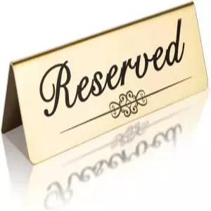 6개 예약 표지판 결혼식 피로연 파티 레스토랑 이벤트양면 테이블 장소 표지판용 6×4인치 골든 메탈