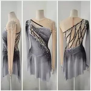 우아한 피겨복 연습 피겨드레스 발레복 대회복 심사 갈라쇼