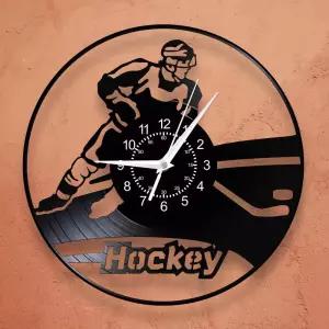 타임글로우 12인치 하키 벽시계 빈티지 장식 스포츠 클럽 팀 로고 비닐 레코드 무소음 무브먼트 배터리