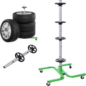 유얍센 헤비 듀티 타이어 보관 랙 온 휠 275파운드 용량의 차고 정리함 및 예비 마운트 6개의 회전
