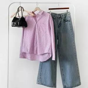 [하프클럽/다잇템]여자 코지 포시즌 시즌리스 진 넓은 팬츠