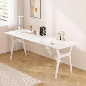 OSCHF 솔리드 우드 스터디 데스크 홈 오피스용 71인치 더블 롱 컴퓨터 테이블 2인용 PC 워크스테이션