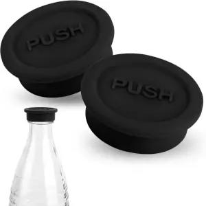 소다스트림 유리병 뚜껑 2개 실리콘 소다 재사용 가능한 음료병 밀봉 캡블랙