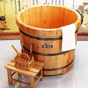 원형 히노끼 욕조 반신욕 1인용 일본식 원통 사우나