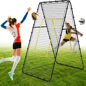 비비토리 양면 배구 리바운더 네트 스파이크 범프 설정을 위한 조정 가능한 훈련 장비 바운스 연습 다인용